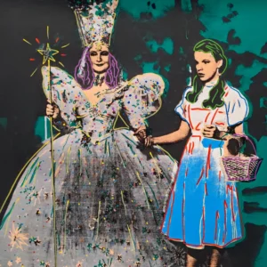 Painted Glinda and Dorothy holding hands
