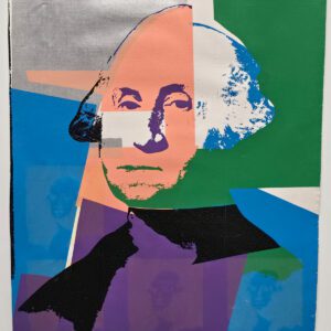 Colorful pop-art portrait of historical figure