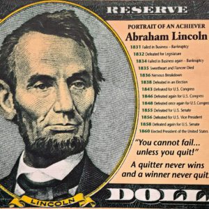 Vintage banknote portrait with inspirational quote