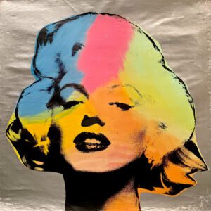 Colorful pop-art portrait of a blonde woman