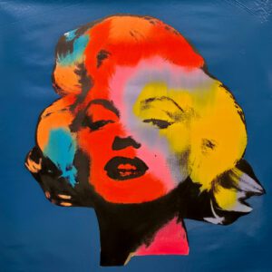 Vibrant multicolored pop-art portrait of woman
