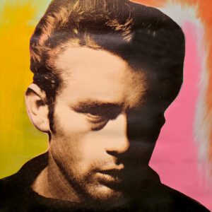 High-contrast male portrait with colorful background