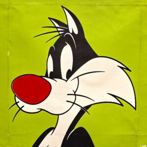 Sylvester the Cat cartoon on green background