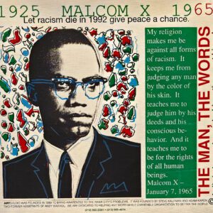 Illustrated portrait of man with quoted message
