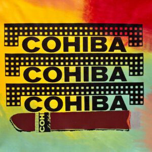 Three COHIBA logos with stylized cigar