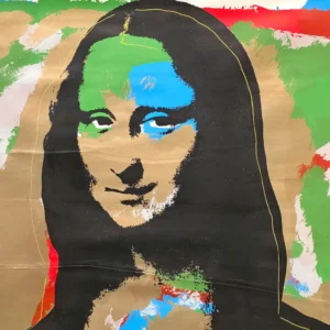 Colorful pop-art Mona Lisa portrait on paper