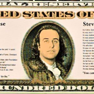 Novelty hundred-dollar bill featuring central portrait