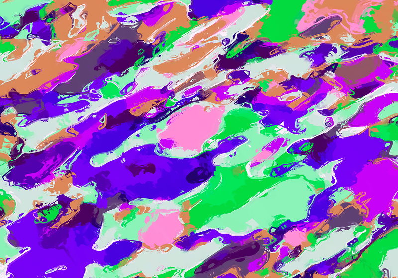Vibrant abstract paint swirls in neon colors